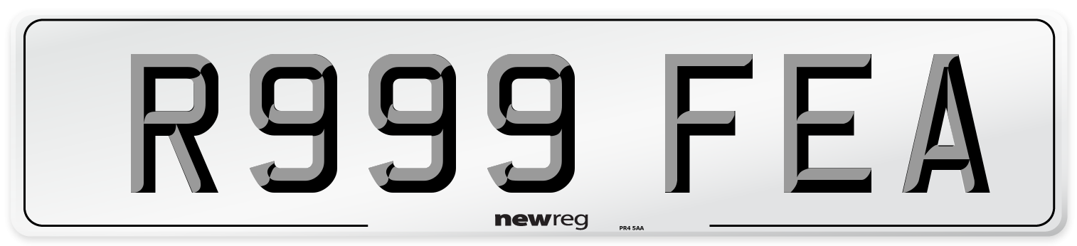 R999 FEA Number Plate from New Reg